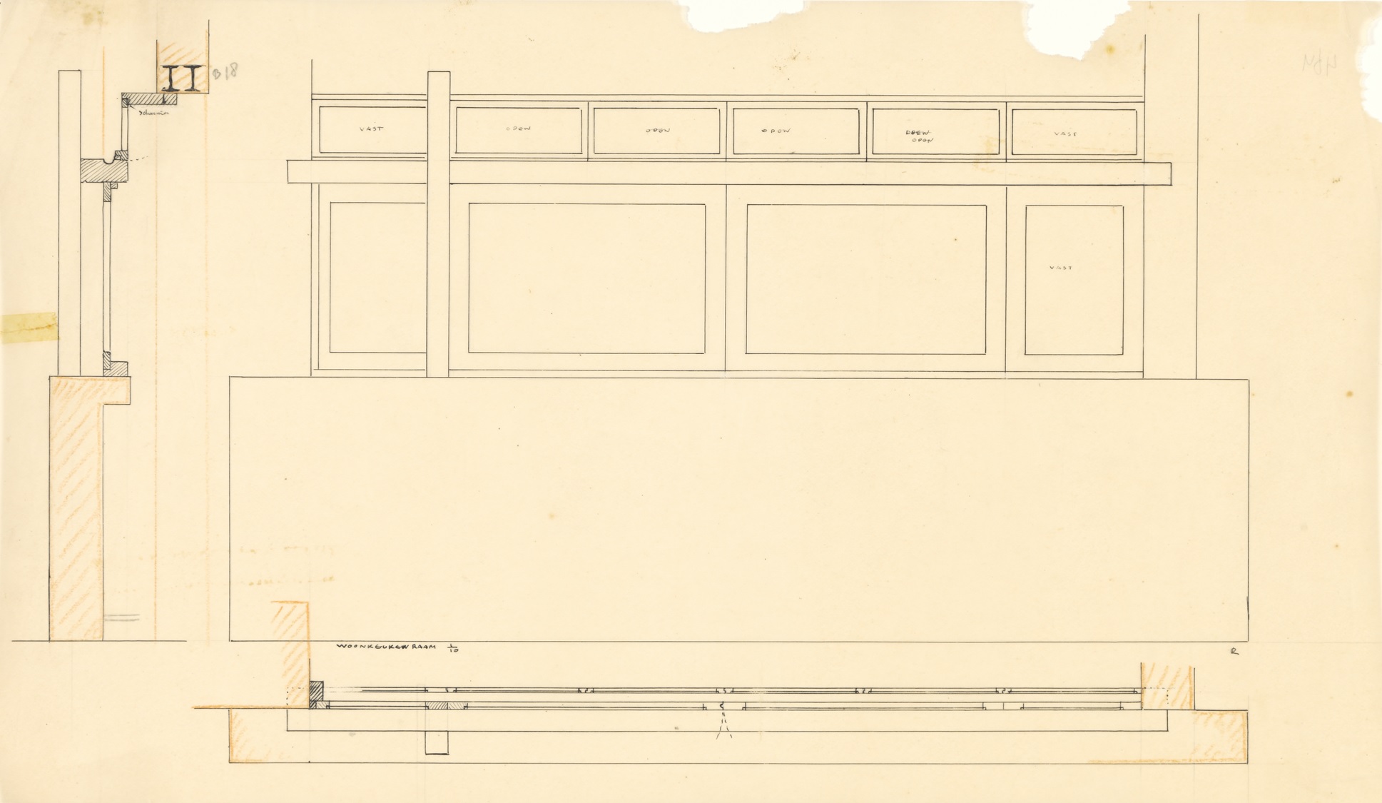 tekening Rietveld Schröderhuis